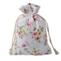 Cotton Linen Drawstring Pouches 10x14cm Animal and Botanical Prints 2pcs 11