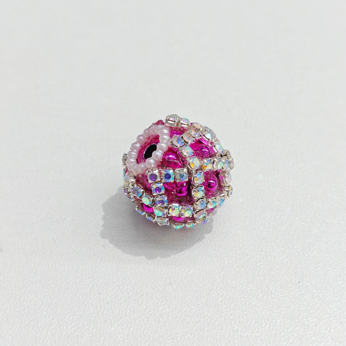 Rhinestone Bubblegum Beads 18mm Chain Enlaced Mixed Colors 4pcs 7