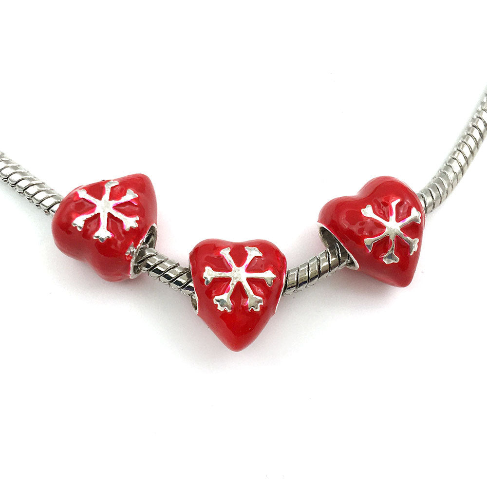 Christmas Series Colorful Enamel Metal Beads Large Hole 1pc 6