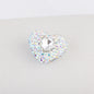 Rhinestone Heart Clay Beads 24mm White Sparkling Center 6pcs 7