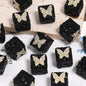 Butterfly Pentagram Cube Rhinestone Beads 22mm Vibrant Metal Embellished 5pcs 11