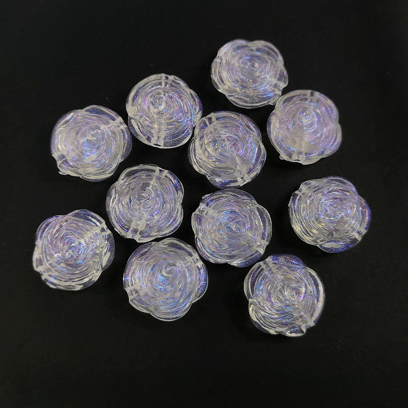 Transparent Aurora Laser Acrylic Beads Iridescent Mixed Shapes 2pcs 27