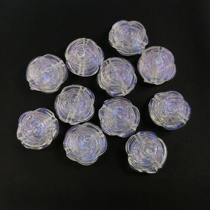 Transparent Aurora Laser Acrylic Beads Iridescent Mixed Shapes 2pcs 27