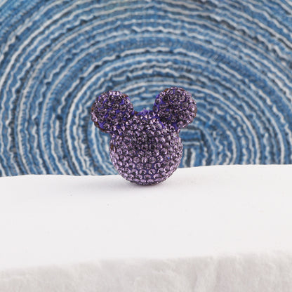Polymer Clay Mickey Head Rhinestone Beads 17mm Full Pave 6pcs 13