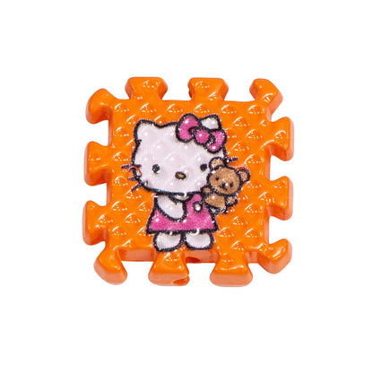 Hello KT Puzzle Acrylic Square Beads 18mm Colorful 10pcs 18