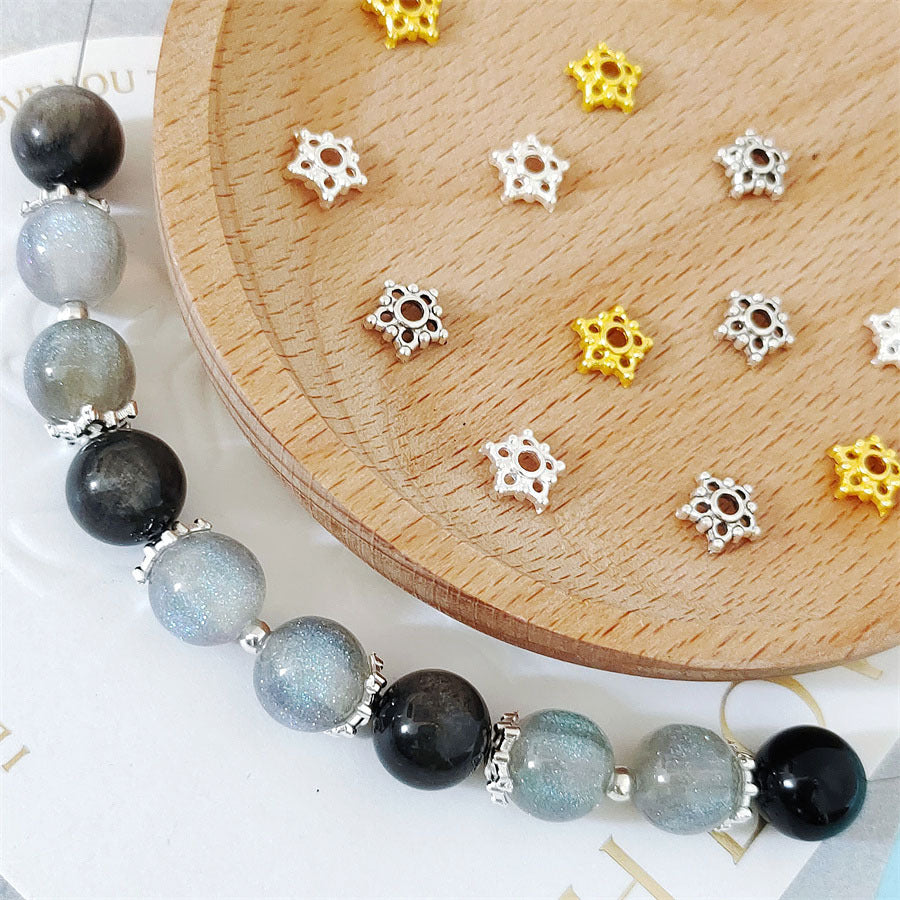 Alloy Star Spacer Beads 7mm Tibetan Style 100pcs