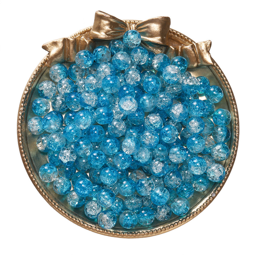 Ice-Cracked Round Glass Beads 8mm Vibrant Vintage Colors 50pcs 7