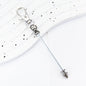 Beadable Keychain Metal Conical Bullet Shape Rose Gold Silver Gun Gray Black 9
