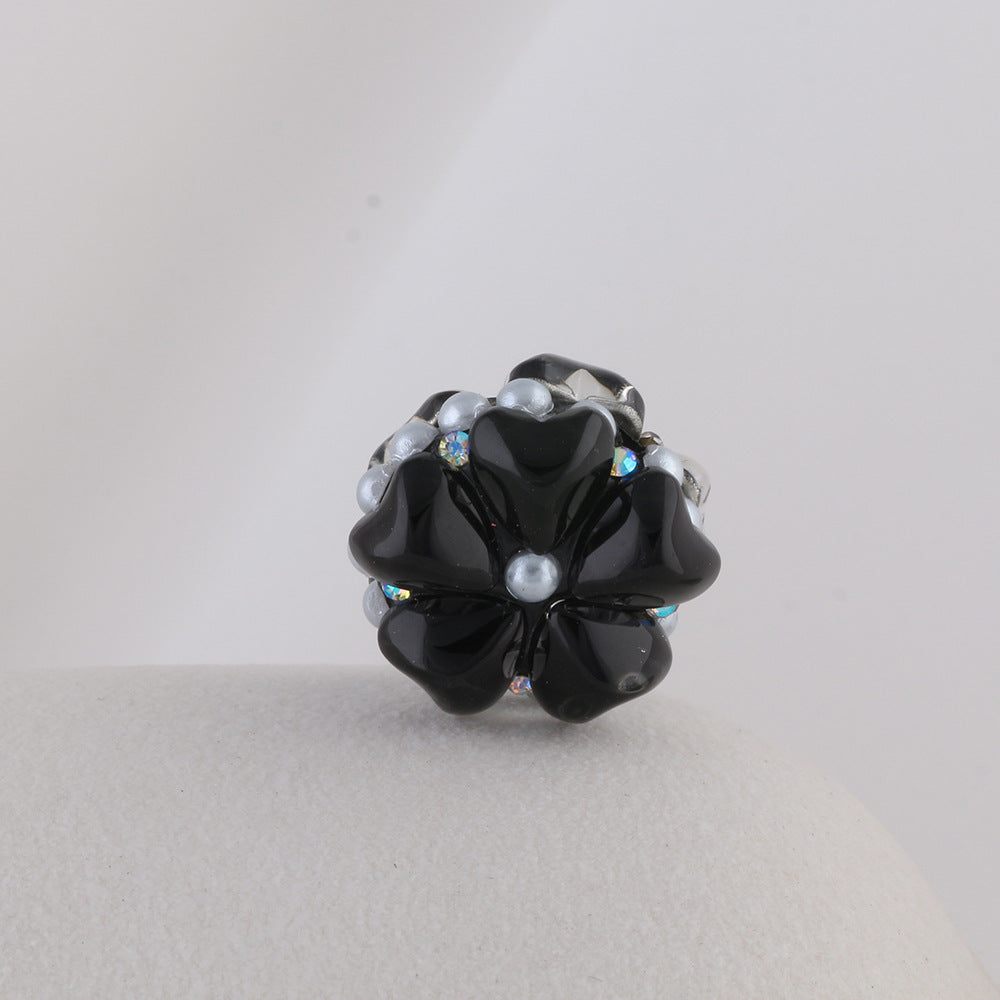 Moonstone Five-Petal Flower Clay Beads 19mm Opalescent 5pcs 12