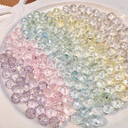 Electroplated Transparent Diamond Glass Beads 6mm 8mm 60pcs 4
