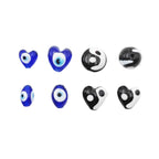 Lampwork Glass Beads Multi Shaped Evil Eye Handmade Blue Black 10pcs 5