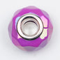 Acrylic Faceted Spacer Beads 15mm UV Plating Large Hole 20pcs 11