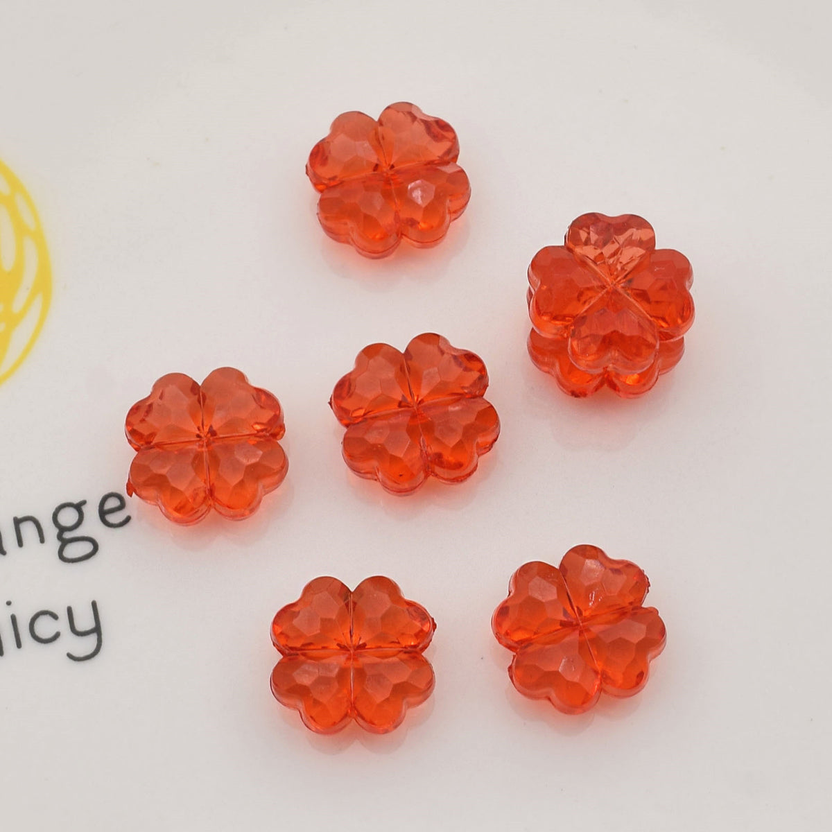 Transparent Faceted Clover Acrylic Beads 12.9mm Colorful 30pcs 4