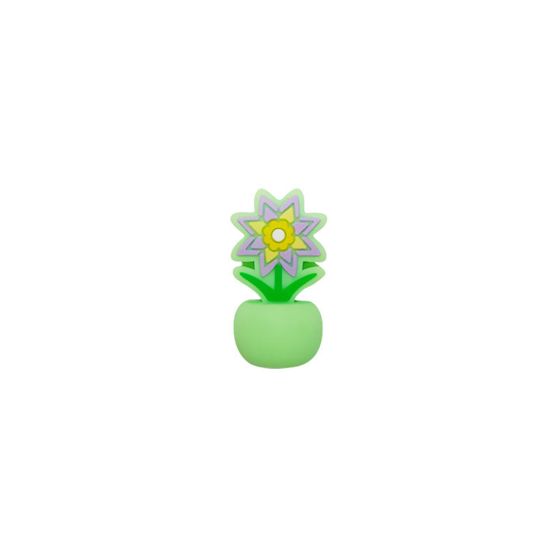 Silicone 3D Focal Beads Colorful Potted Plant Detailed Floral Design 20pcs 10