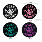 Silicone Focal Beads Phantom Finger Skeleton Hands Stay Spooky Text 20pcs
