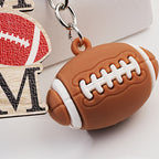 Acrylic Rugby Ball Keychain Sports Fan Design 8.7x5.8cm 3
