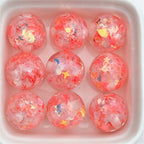 Snowflake Resin Beads 16mm Clear Sequin Filled Round 50pcs 3