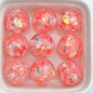 Snowflake Resin Beads 16mm Clear Sequin Filled Round 50pcs 3