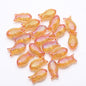 Electroplated Transparent Fish Glass Beads 8x15mm 30pcs 21