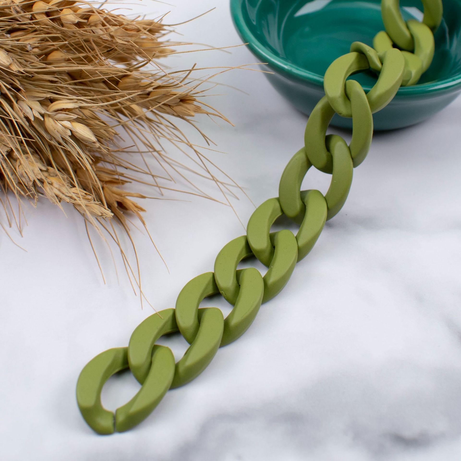Matte Colorful Acrylic Open Chain Links 23mm 100pcs 23