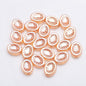 Electroplated Elliptical Flower Glass Beads 10x14mm Kiwi 20pcs 10
