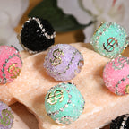 Dollar Bill Ball Rhinestone Beads 19mm Clustered Stones 5pcs 2