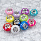 Acrylic Faceted Spacer Beads 15mm UV Plating Large Hole 20pcs 3