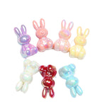 Glow Bunny Acrylic Beads 35mm UV Plating Pastel Colors 10pcs 5