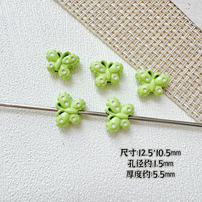 Puppy Butterfly Metal Beads 14mm 12mm Glossy Baked Finish 10pcs 19