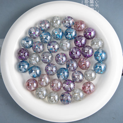 Shimmer Starry Resin Beads 16mm Round Multicolor 10pcs 4