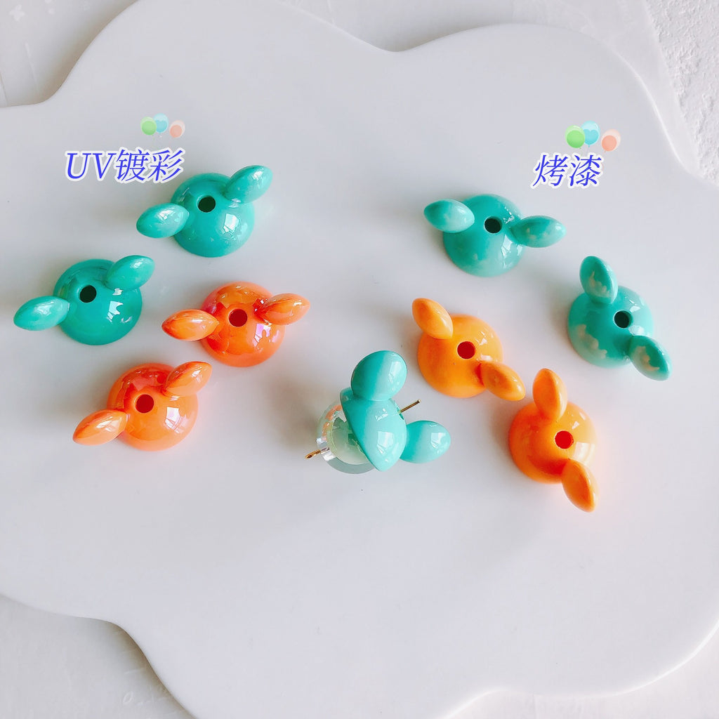 UV Plating Mickey Acrylic Bead Caps 18mm Glossy Mixed Colors 20pcs 3