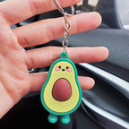 Soft Rubber Avocado Keychain Cute Fruit Charm Green 6