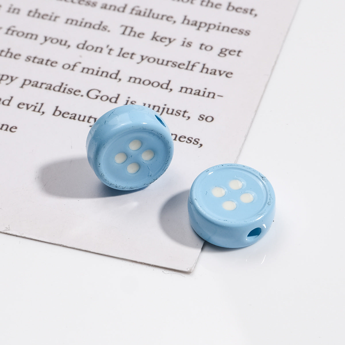 Painted Button Acrylic Beads 12mm Glossy Baked Paint 50pcs 11