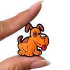 Silicone Focal Beads Puppy Tongue Out Sitting Pose 20pcs 4