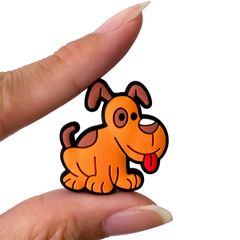 Silicone Focal Beads Puppy Tongue Out Sitting Pose 20pcs 4