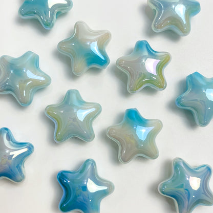 UV Plating Dual Color Cloud Gradient Star Acrylic Beads 22mm 50pcs 7