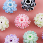 Flower Tiered Ball Resin Beads 22mm Vintage Pearl Accent 5pcs 3