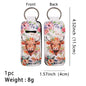 Highland Cow Pattern Chapstick Holder Neoprene Functional Keychain 3pcs 8