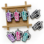 Silicone Focal Beads Cow Print Travel Cup Handle 20pcs 4
