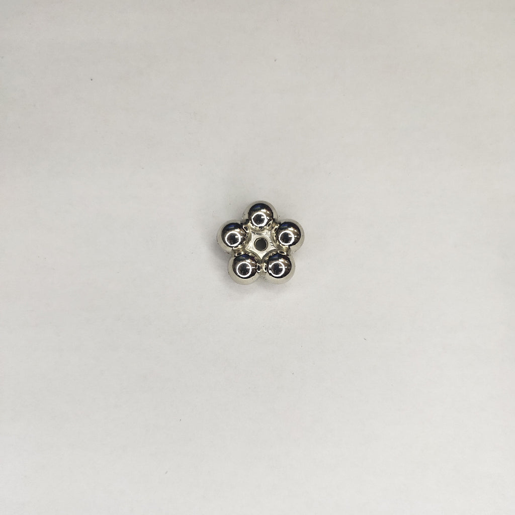 Silver Five Petal Flower Acrylic Beads 19mm CCB Plastic Spacer 100pcs