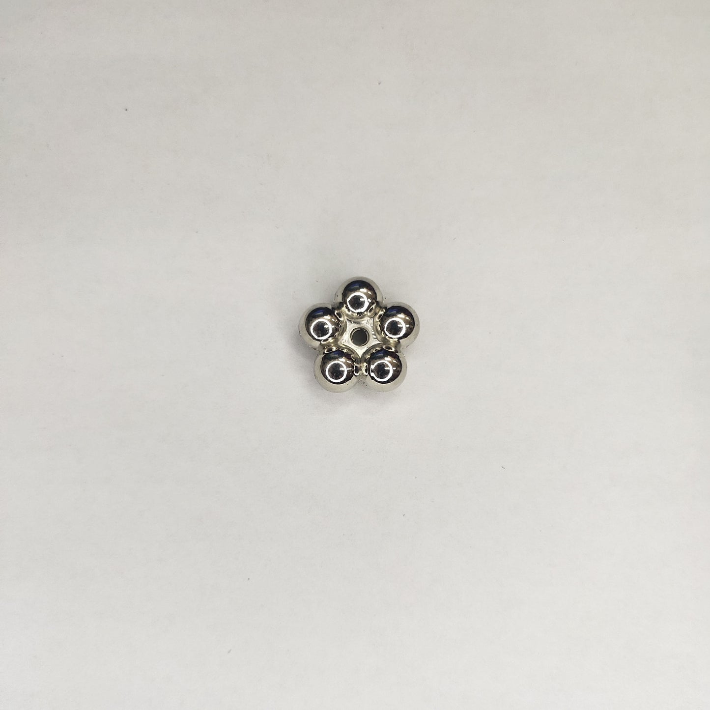 Silver Five Petal Flower Acrylic Beads 19mm CCB Plastic Spacer 100pcs