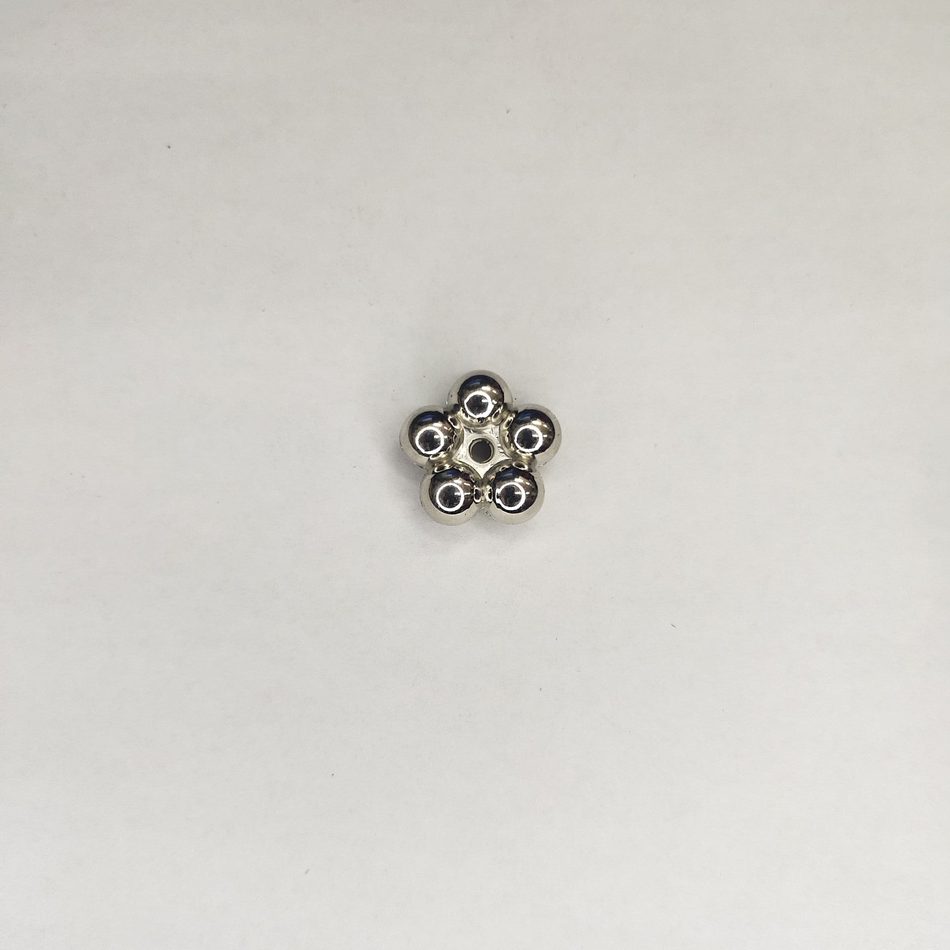 Silver Five Petal Flower Acrylic Beads 19mm CCB Plastic Spacer 100pcs
