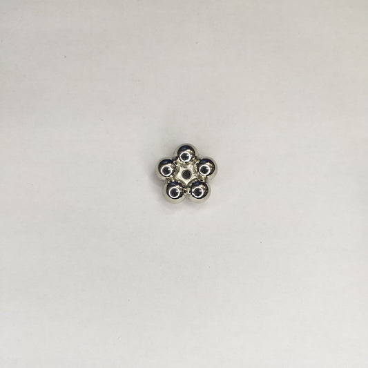 Silver Five Petal Flower Acrylic Beads 19mm CCB Plastic Spacer 100pcs