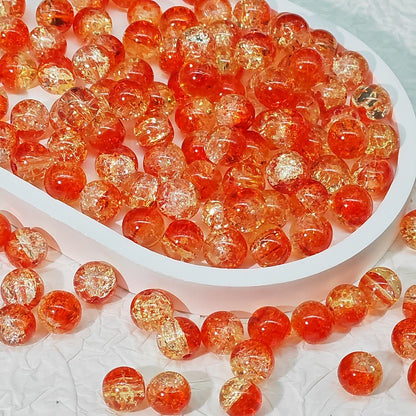 Crackle Round Glass Beads 10mm Bright Multicolor 50pcs 14