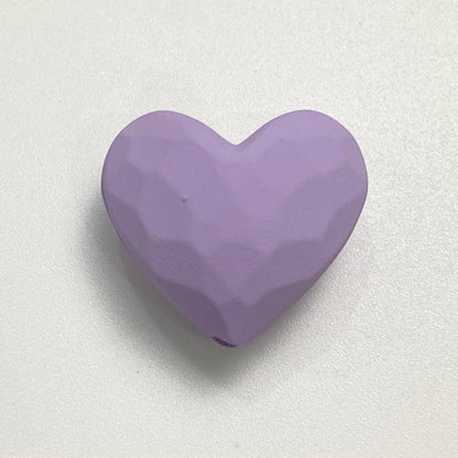 Rubberized Spray Painted Faceted Heart Acrylic Beads 19mm 50pcs 11
