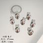 Cartoon Metal Beads Silver Pink Tone Playful Enamel 10pcs 7