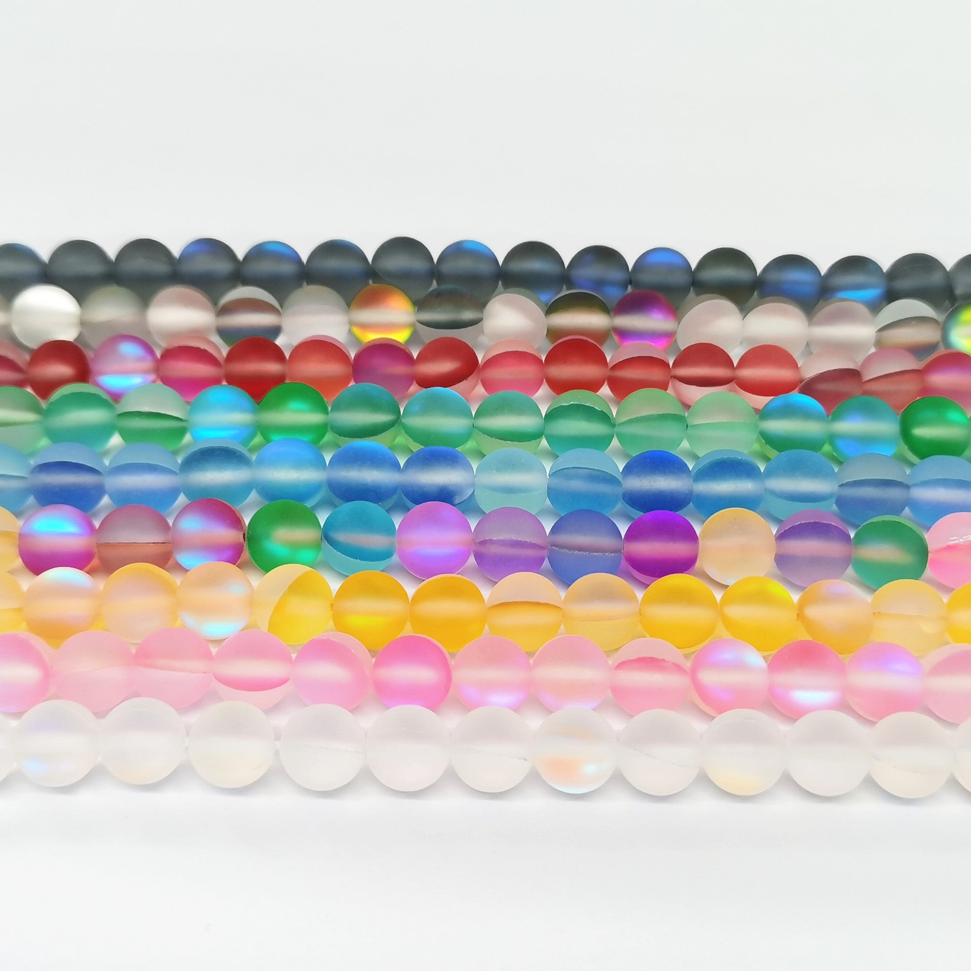 Matte Colorful Iridescent Mermaid Glass Beads 6mm 62pcs 5