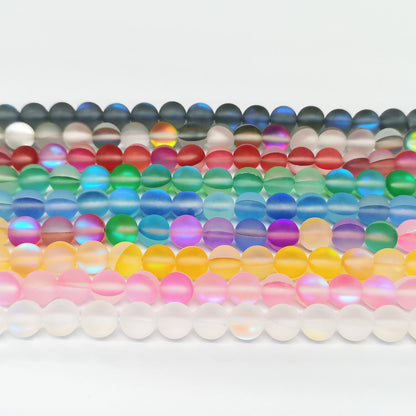 Matte Colorful Iridescent Mermaid Glass Beads 6mm 62pcs 5