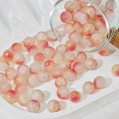 Frosted Round Glass Beads 10mm Matte Mixed Colors 50pcs 15