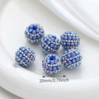 Embellished Bubblegum Beads 20mm Pearl Wrapped with Rhinestone Chain 4pcs 3